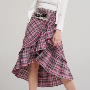 Skirts - Green and pink ruffle skirt Skirts - Green and pink ruffle skirt